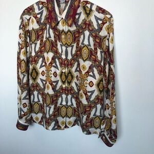 Talbots Multicolor Paisley Silk Blouse